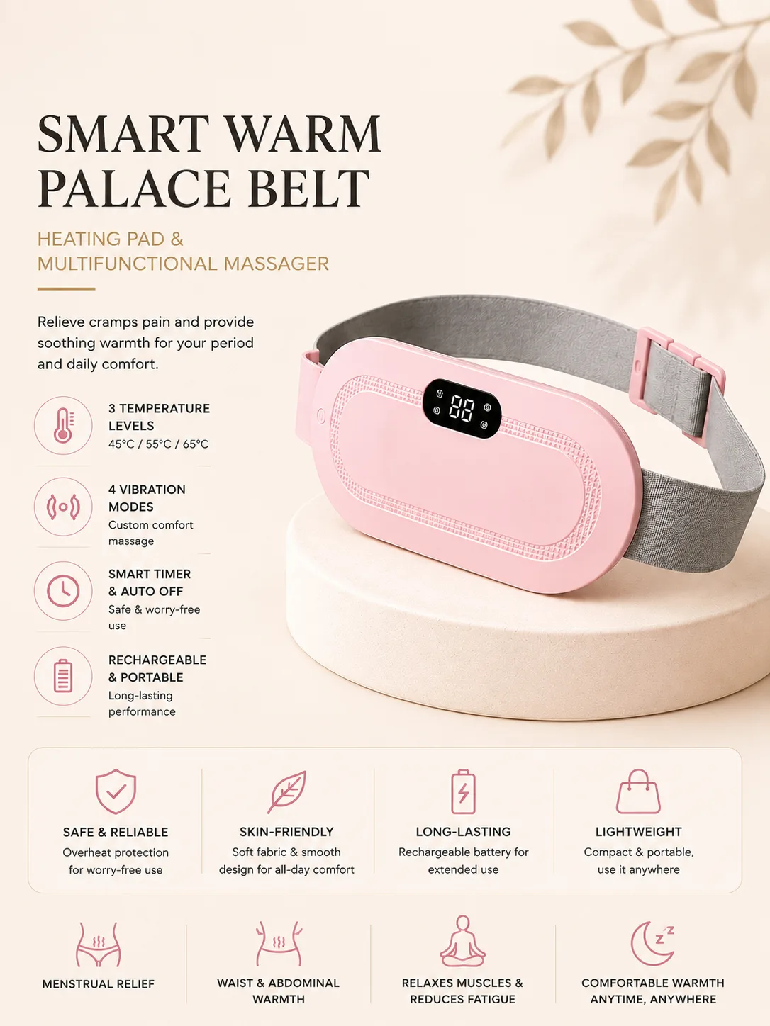 Smart Warm Palace Belt – Portable Heating Pad & Massager — image 1 of 4