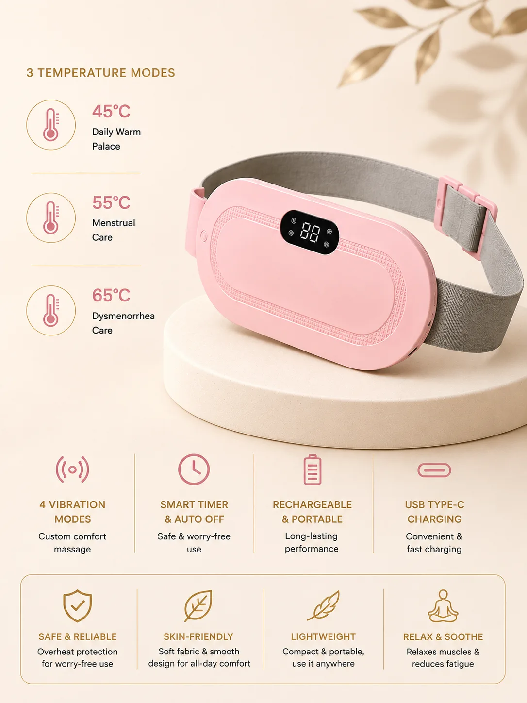 Smart Warm Palace Belt – Portable Heating Pad & Massager — image 2 of 4