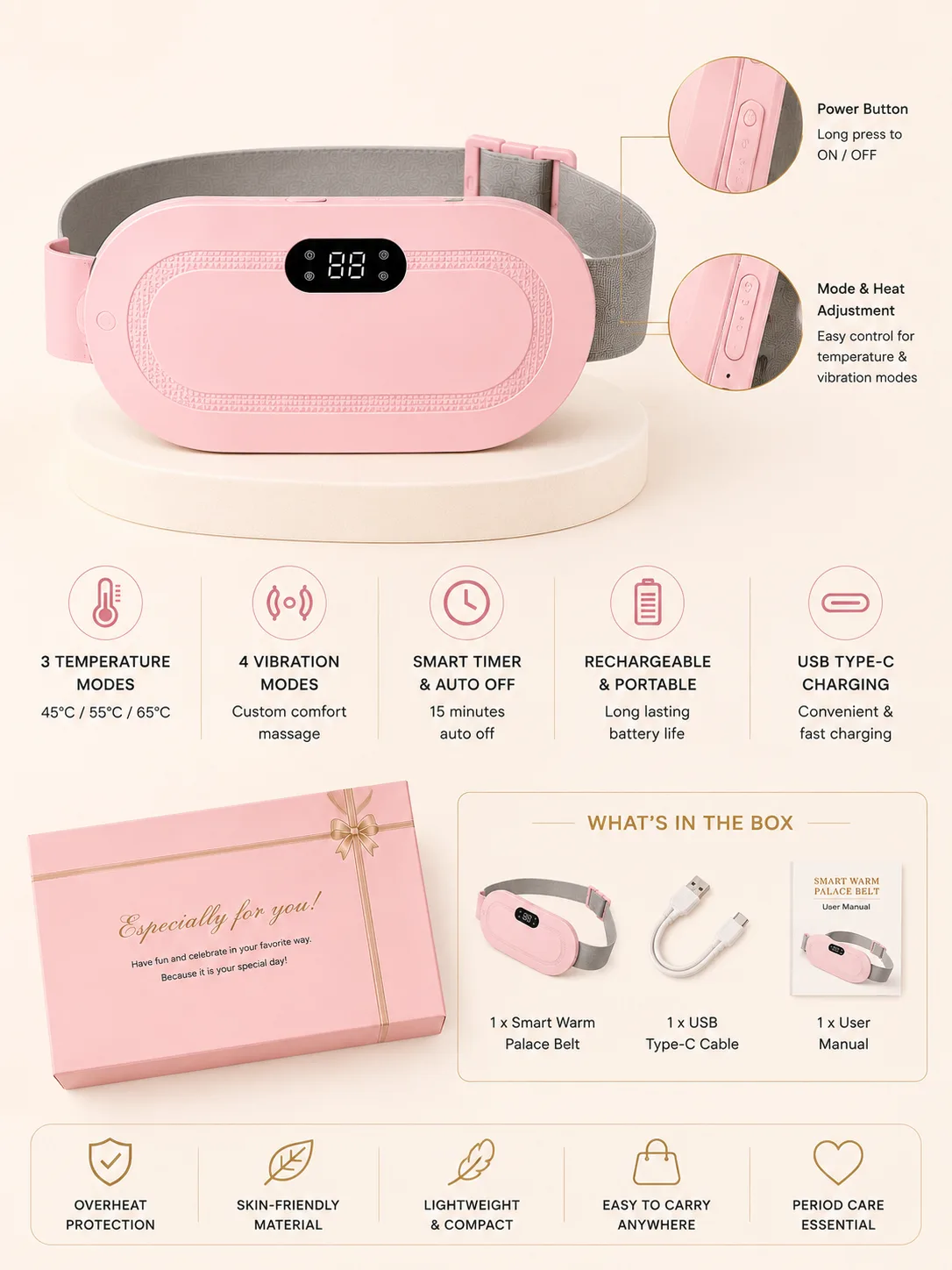 Smart Warm Palace Belt – Portable Heating Pad & Massager — image 4 of 4