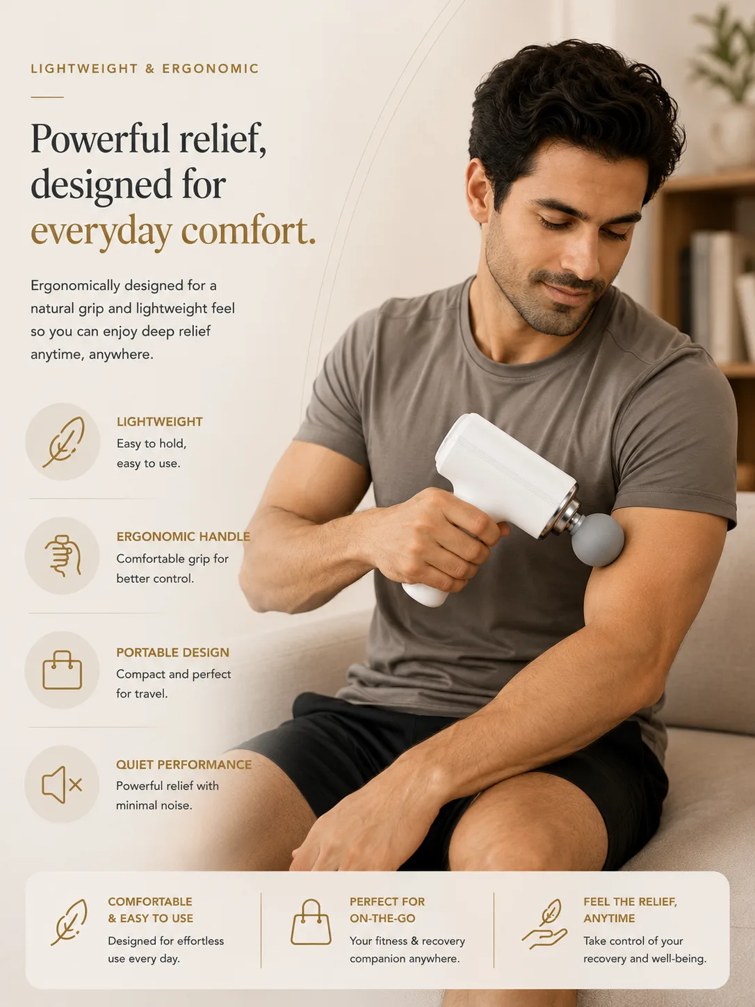 Professional Deep Tissue Massage Gun | 4 Interchangeable Massage Heads — image 4 of 5